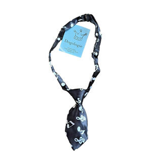 Dogologie Dog Puppy Pet Boutique Black Music‎ Notes Neck Tie Adjustable NEW NWT